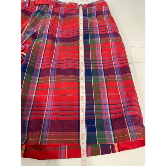 RLX Ralph Lauren Plaid Madras Colourful Preppy Golf Shorts Mens 36 Red Blue - Picture 14 of 14